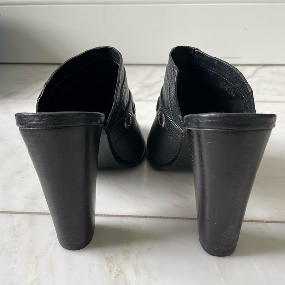 Trina Turk, women’s 8, Willoughby black leather and silver studded heeled mules - Picture 9 of 13